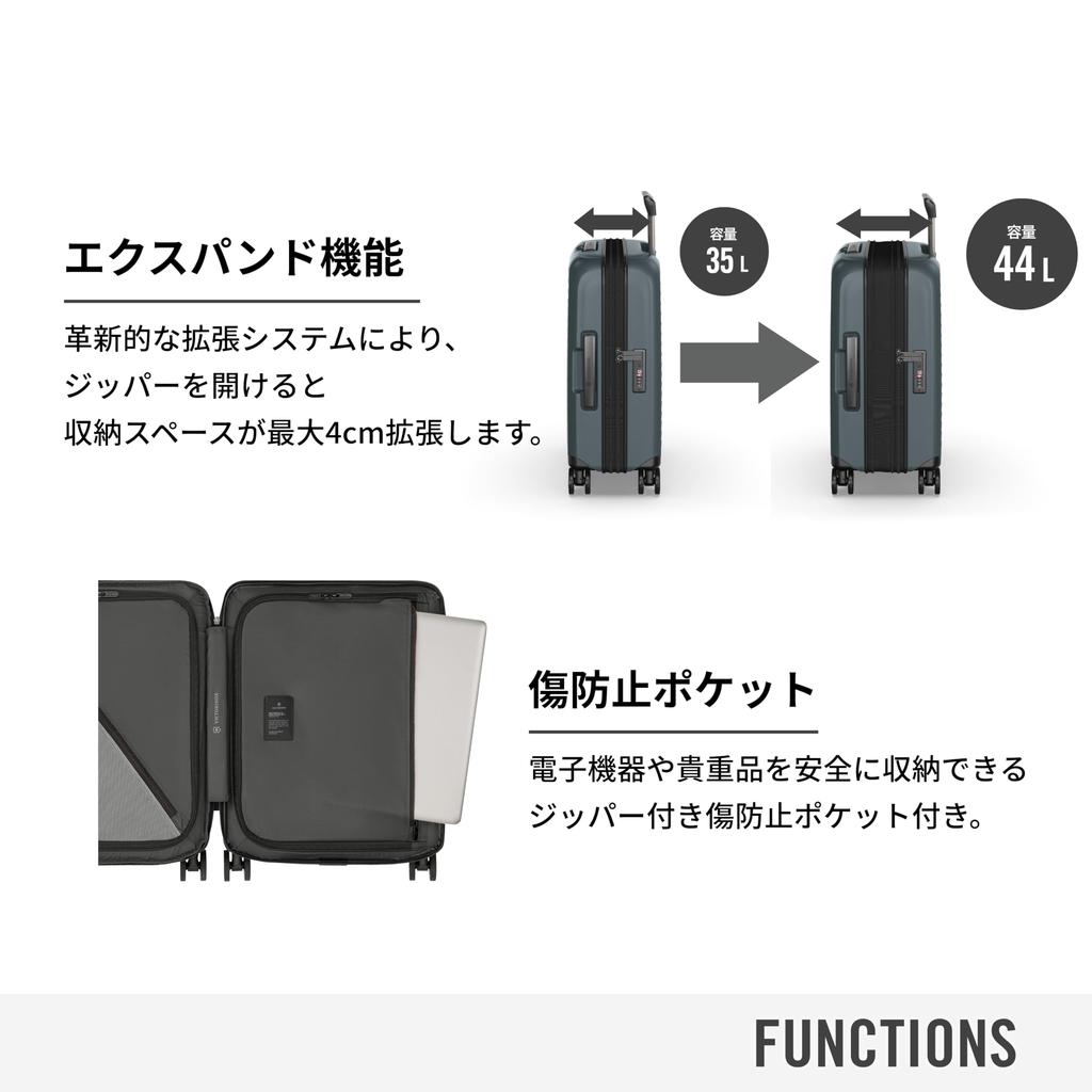 Airox Advanced Global Сверхлегкий чемодан для переноски, сумка для путешествий, бизнеса, бизнеса, бесшумный, расширяемый, антибактериальная подкладка, 44 л, Storm 653130 [Victorinox]