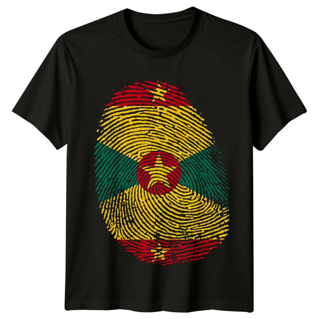 Grenada Flag Fingerprint Travel Unisexs TShirt Island Pride Tee