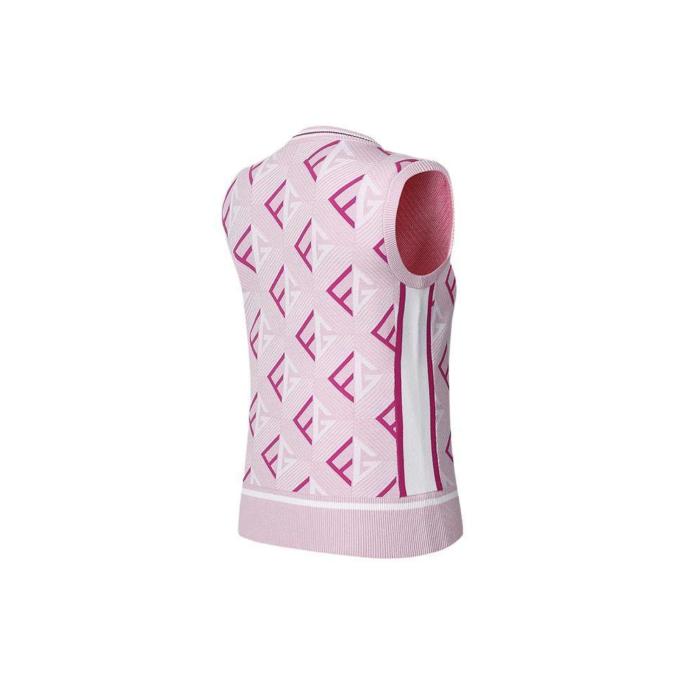 Fila Golf Series All Over Print Casual High Sensitivity Sleeveless Knit Top Women Tops Light-Mist-Pink A11W415408F-PK