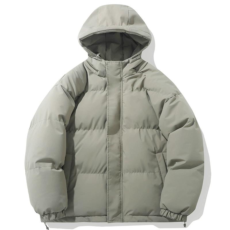 2024 Winter Jacket Men Hooded Casual Loose Warm Parkas Mens Solid Hooded Collar Thickened Mens Solid Winter Jacket Coat Man