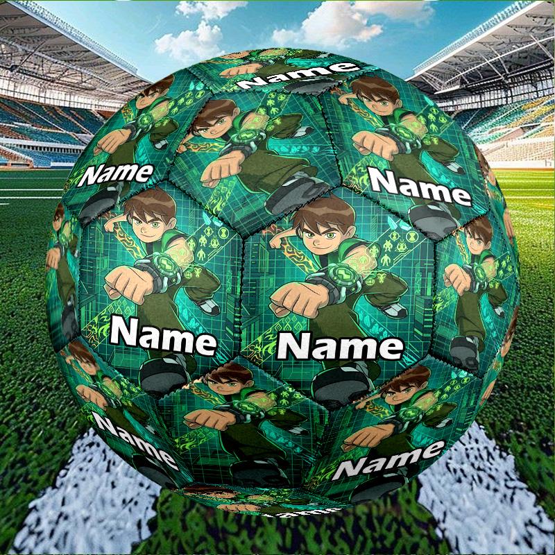 Custom Name Personalized Ben 10 Cartoon Print Size 5 Soccer Ball Training & Match Football, for Team, Kicking, Gift for Football