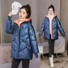 Хлебная одежда Женская зимняя хлопковая одежда Женская ветрозащитная хлопковая одежда средней длины с ярким лицом