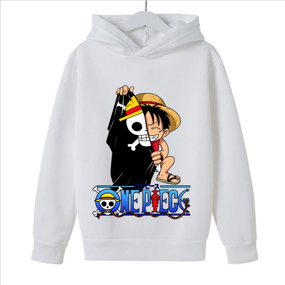 Anime One Piece Hoodies Luffy Casual Ace Law Roronoa Zoro Luffy Streetwear Kids Boys Sweatshirts Pullover Hooded Fashion Costume