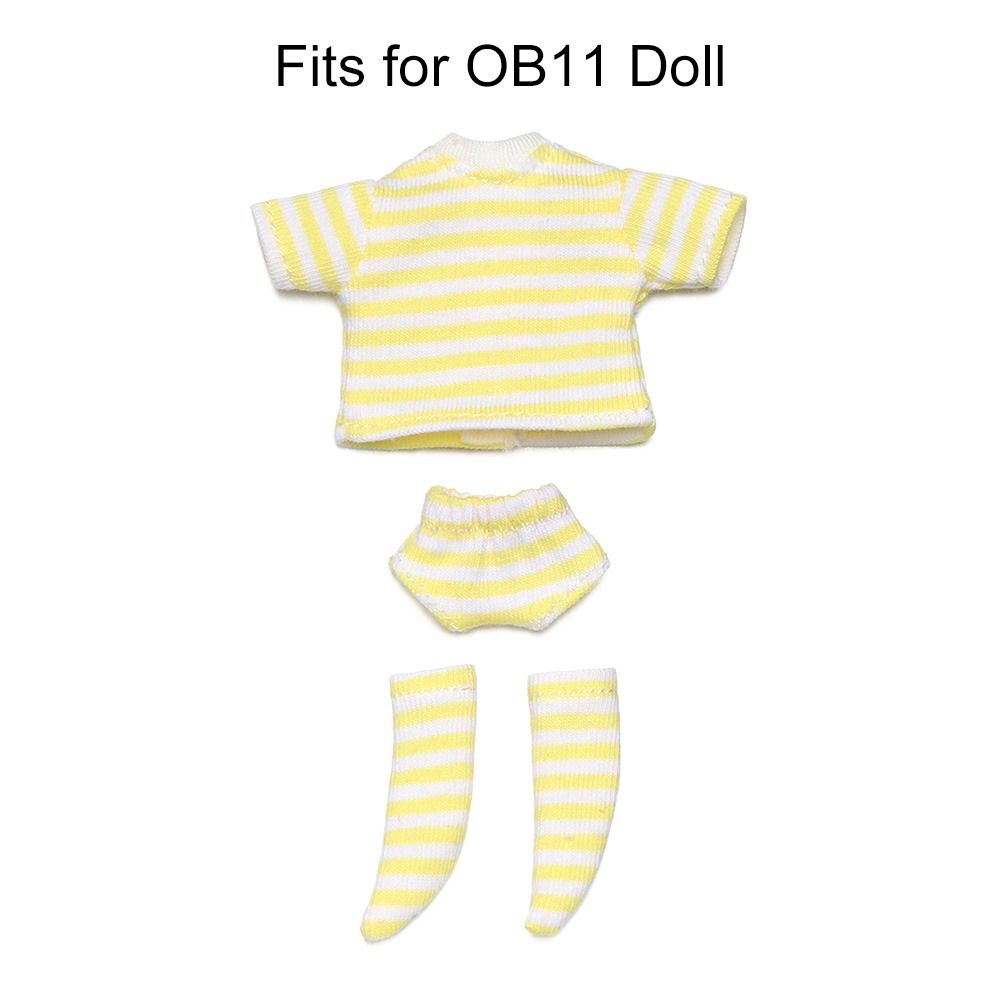 Shorts Socks Doll Underwear T-shirt OB11 Striped Tops DIY Toy Ob11 Doll Clothes  Boy Girl Gift