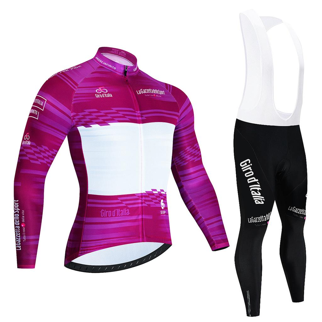 2025 Team Tour De Italia Giro Cycling Jersey Set Mens Clothing Suit Long Sleeve MTB Bike Road Pants Bicycle Bib Ropa Ciclismo