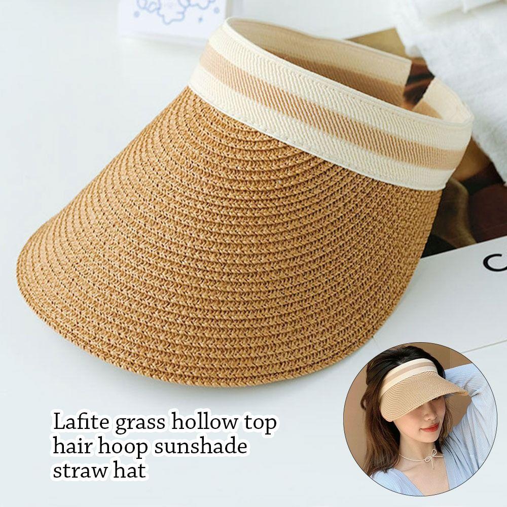 Outdoor Portable Wide Brim Anti-UV Sun Hat Visors Beach Hat Straw Cap