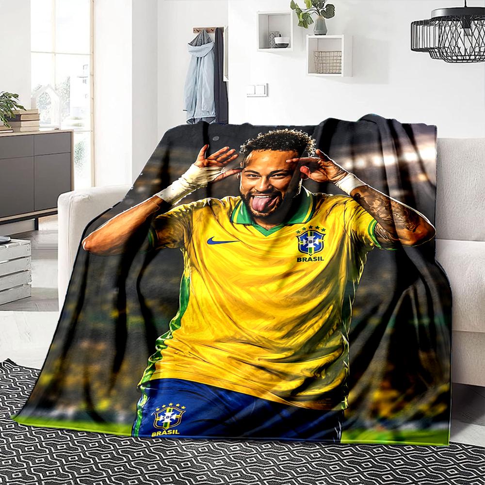 Brazilian Football Legend printed flannel breathable and warm blanket, a stylish home gift, suitable for home, office and bedspread use. 15a133