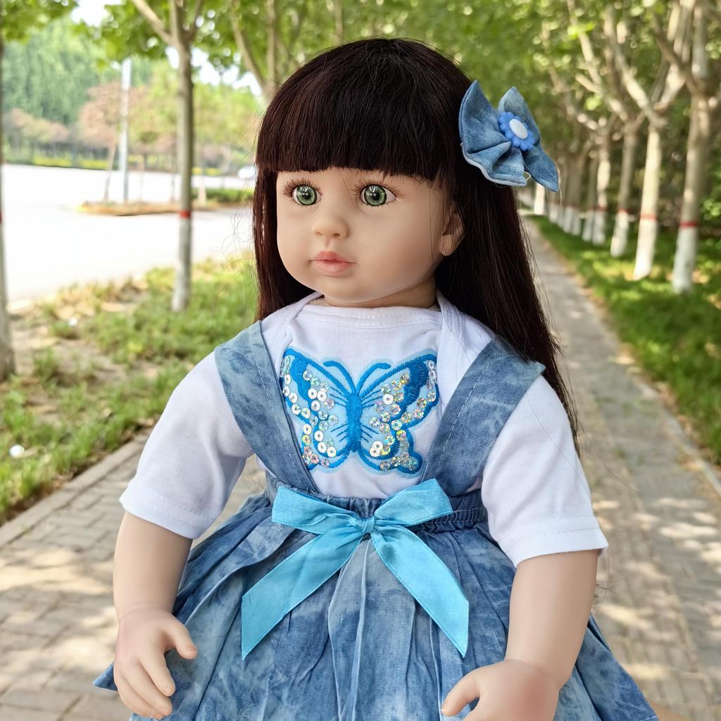 19-дюймовые реалистичные куклы-новорожденные, хлопковое тело, силиконовые конечности, кукла принцессы для девочек, детская игрушка для малышей