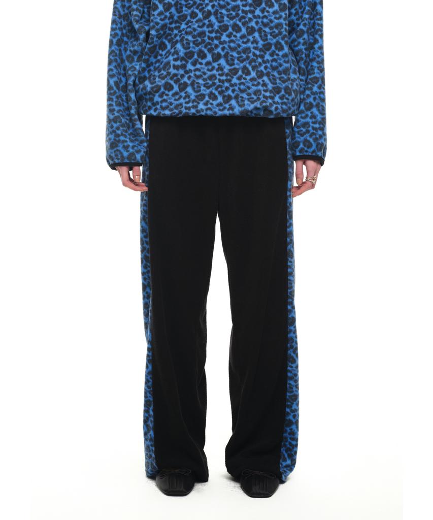 TOOMUCHTAX Leopard Terry Panel Sweatpants Blue