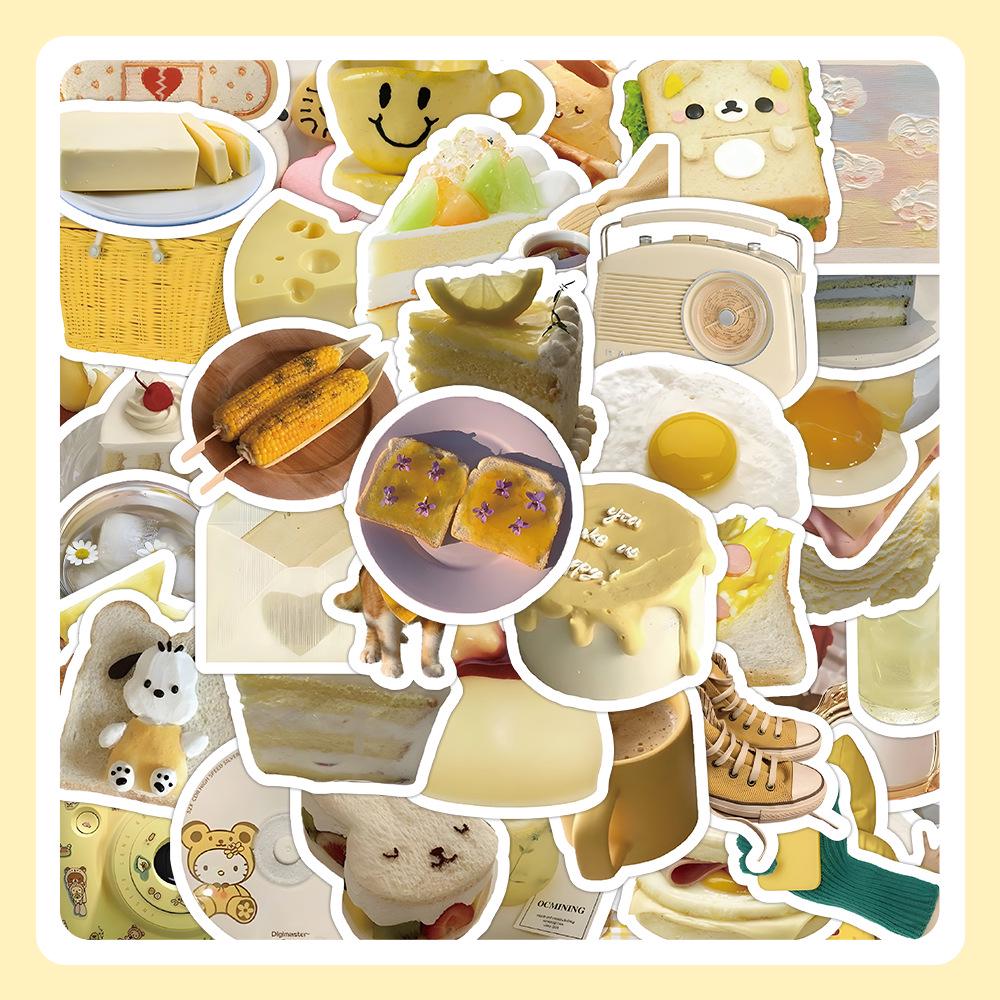 60 листов многоцветных наклеек в стиле ИНС: Реалистичные маленькие объекты в синем, розовом, фиолетовом, желтом и зеленом цветах