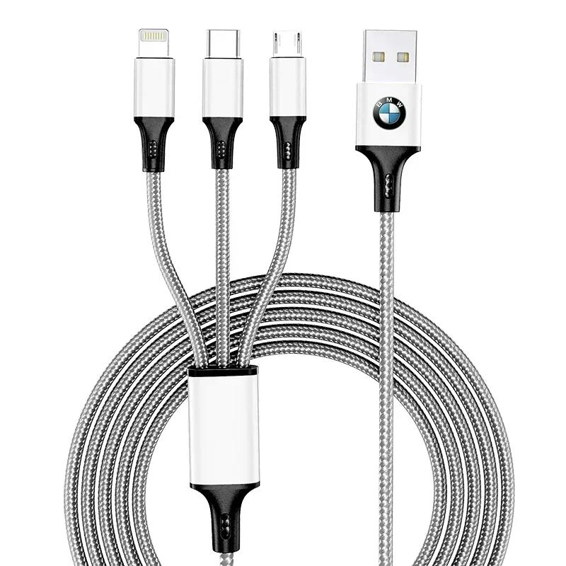B4 A5 2025 New Emblem Three-in-one Car Superstrong Fast Charging Data Cable For BMW X6 X1 X2 X3 X4 X5 X7 E46 E39 E90 E36 E60 E34