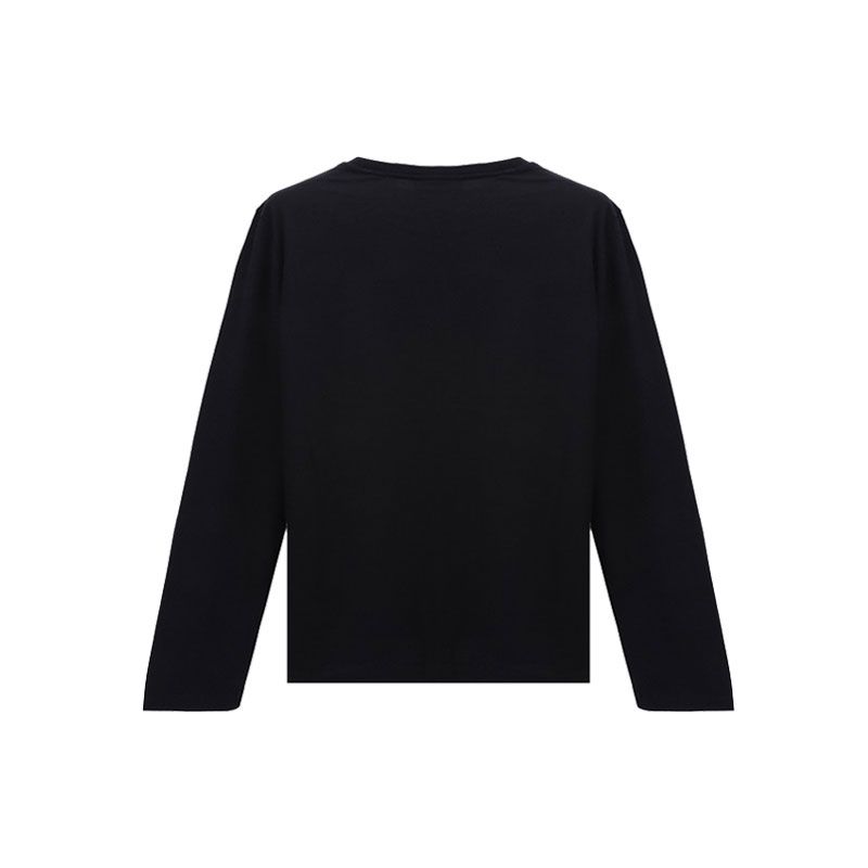 Emporio Armani FW21 Хлопковая футболка с принтом и длинным рукавом Мужские топы Черный 8N1T64-1JPZZ-0999