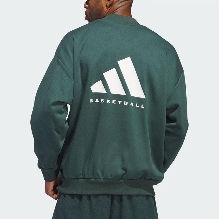 adidas Коллекция 2024 года, глава 01, двусторонний вязаный баскетбольный свитшот с логотипом алфавита, топы унисекс, минеральный зеленый IM8421