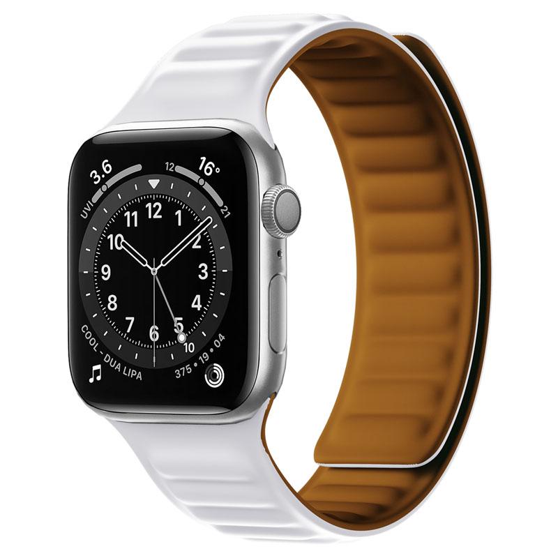 Силиконовый ремешок-звено для Apple watch band 44мм 40мм 45мм 41мм 46мм 49мм Магнитный браслет Loop iwatch series SE 7 8 9 ultra 2 10