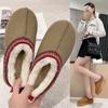 Женские ботинки Chelsea Ankle Snow Boots Winter New Woman Fur Short Plush Warm Flats Slippers Platform Shoes Flip Flops Suede Botas