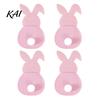 Easter Dinner Table Decor 4 Pcs Bunny Cutlery Holders, Felt Tableware Pouch Bags, Cute Rabbit Utensil Plush Tail Settings Sleeve, Spring Fork