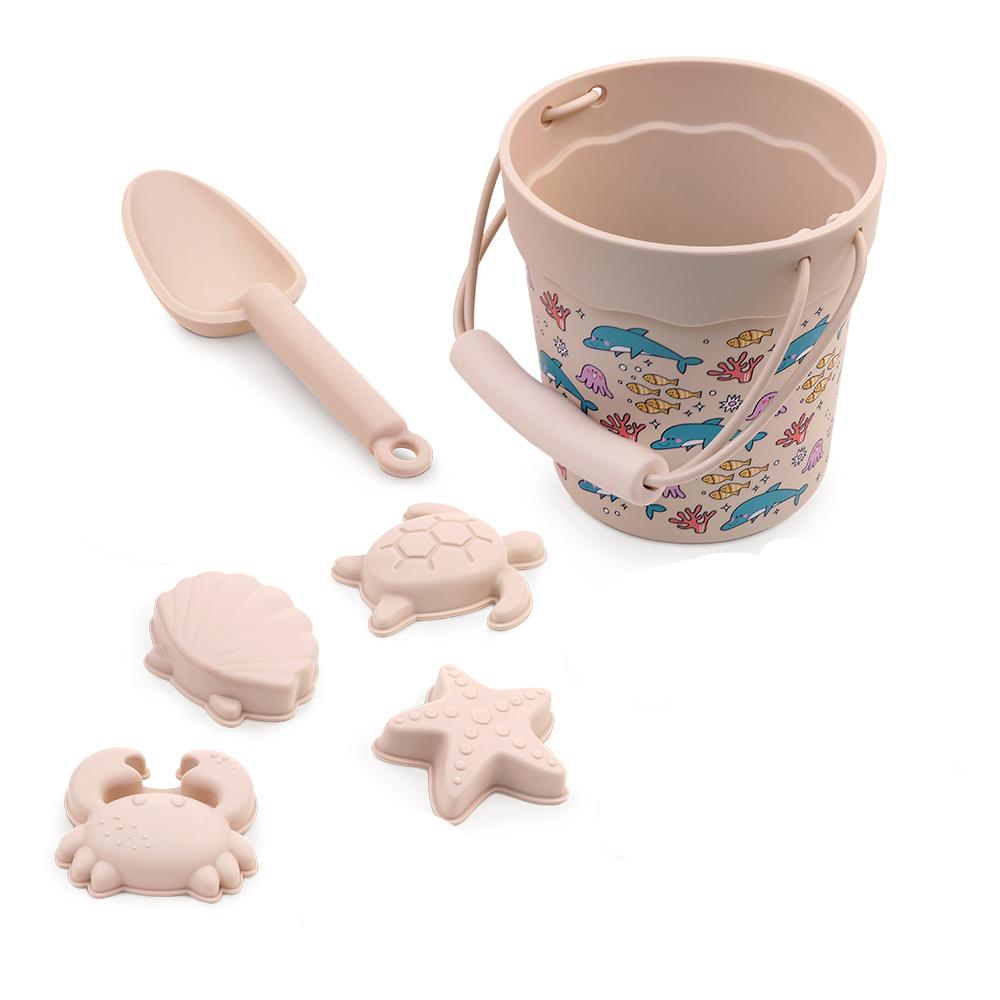 Детский набор силиконовых пляжных игрушек на открытом воздухе, лопата для копания пляжного песка, инструменты для детского купания и игры в воде, портативное ведро