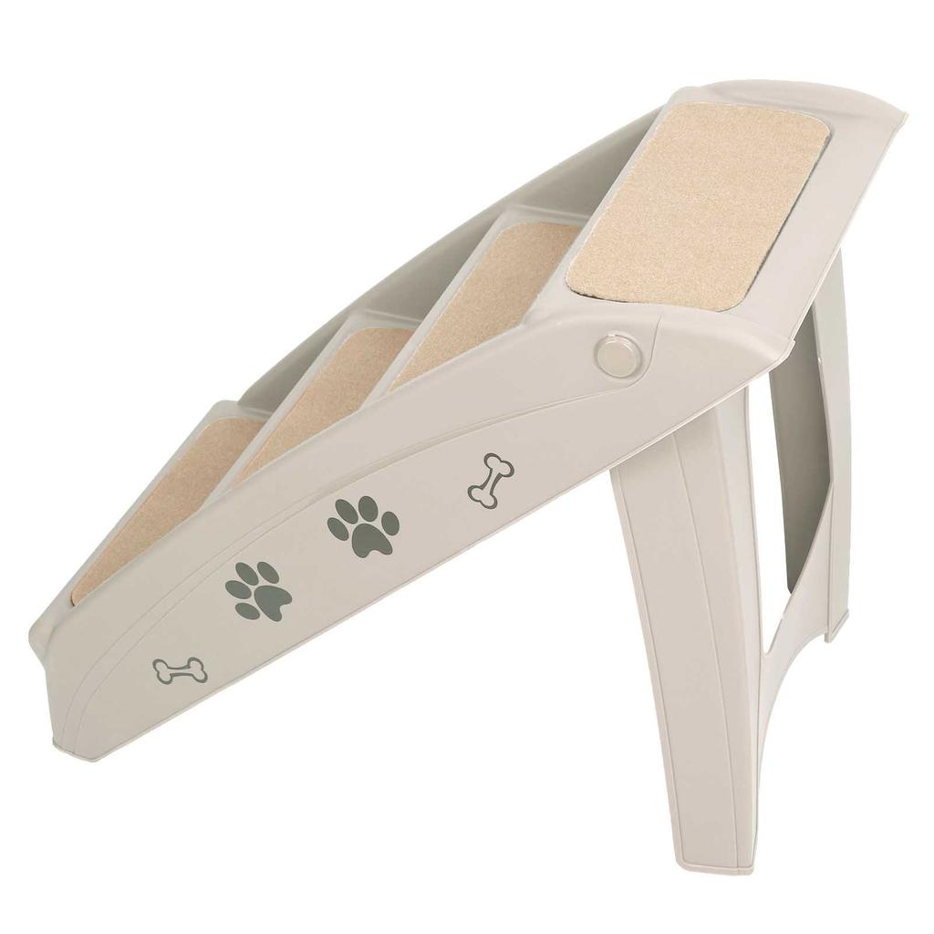 4-ступенчатая складная лестница для домашних животных, пандус для собак и кошек, для использования в помещении и на улице, светло-серый