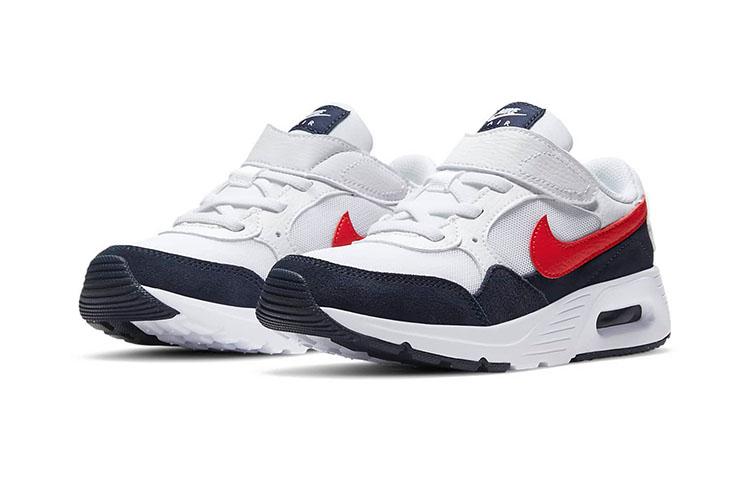 Детские кроссовки Nike Air Max SC Obsidian University Red (PS) Белый/Обсидиан/Университетский красный