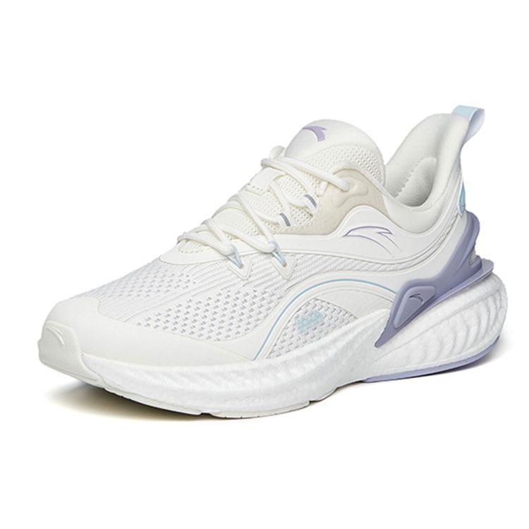 Anta Mars Foam Breathable Low-Top Running Shoes Women Sneaker Ivory Purple 122215570R-3