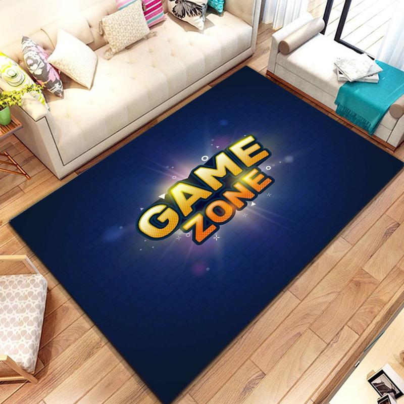 Ковер для геймера, забавные черные коврики для игрового контроллера для детей, мягкий ковер для комнаты, игровой аниме, коврик для стула геймера, большой ковер для гостиной, для мальчиков