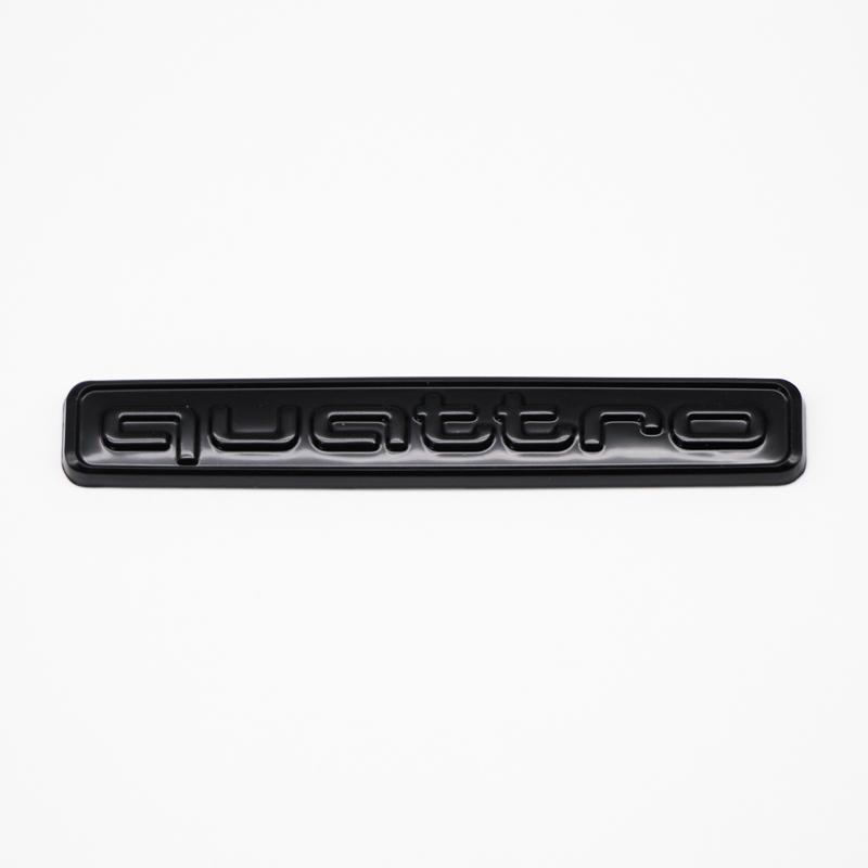 Gloss Black Car Front Hood 4Ring Logo Bonnet Grill Rear Trunk Emblem Sline For Hot Q8 Badge Quattro Sticker Refitred Decoration