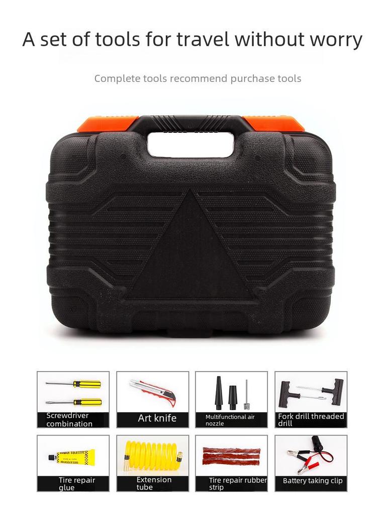 Двухцилиндровый мини портативный 12 В высоковольтный металлический автомобильный воздушный насос