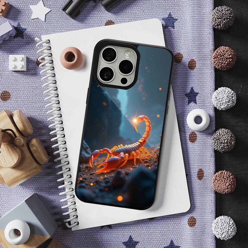 Крутой Арт Животное Скорпион Для iPhone 16,14,13,15,11,12,17,Plus,Mini, Pro,Для Magsafe,Max,Магнитный Чехол для Беспроводной Зарядки