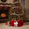 With Bowknot Christmas Tree Skirt Folding Xmas Tree Surround Cover  Party