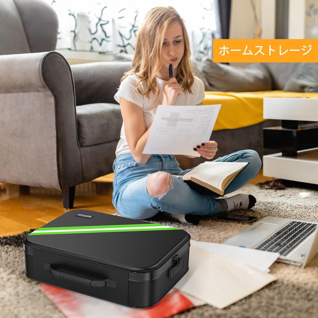 Noiposi Огнеупорный Изолированный Огнестойкий 36 x 27 x Водонепроницаемый и Огнестойкий Бокс для Документов с Огнестойким Сейфом для Хранения Домашних Документов и Файлов