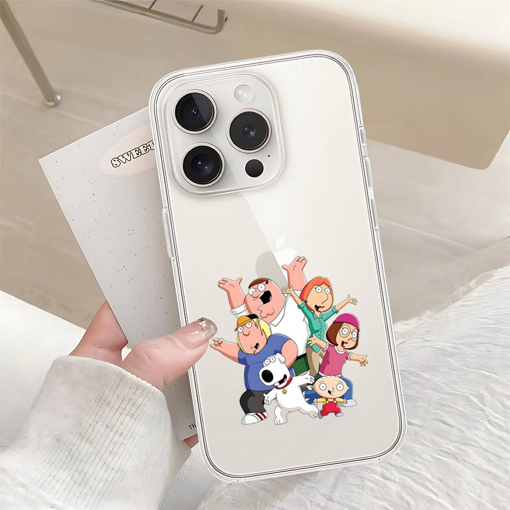 Чехол для телефона Family-G-Guys Для Iphone17 16 15 11 13 14 Pro Max 7 8 Plus X Xr Xs Max Se2020 12mini Прозрачный Чехол