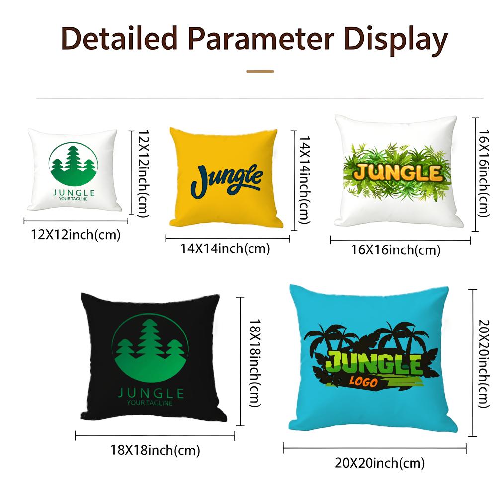 Indie Jungle Cushion Cover Cushion Cover Set 4Pcs 50X50 45X45 40X40 Pillowcase Decorative Sofa Home Decor