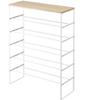 Jitsugyo 3369 Shoe Rack with Top 6 W66 X D25 X Tower Shoe Shoe Hooks Included Plate, Tiers, White, Approx. H87cm, Rack, Storage,