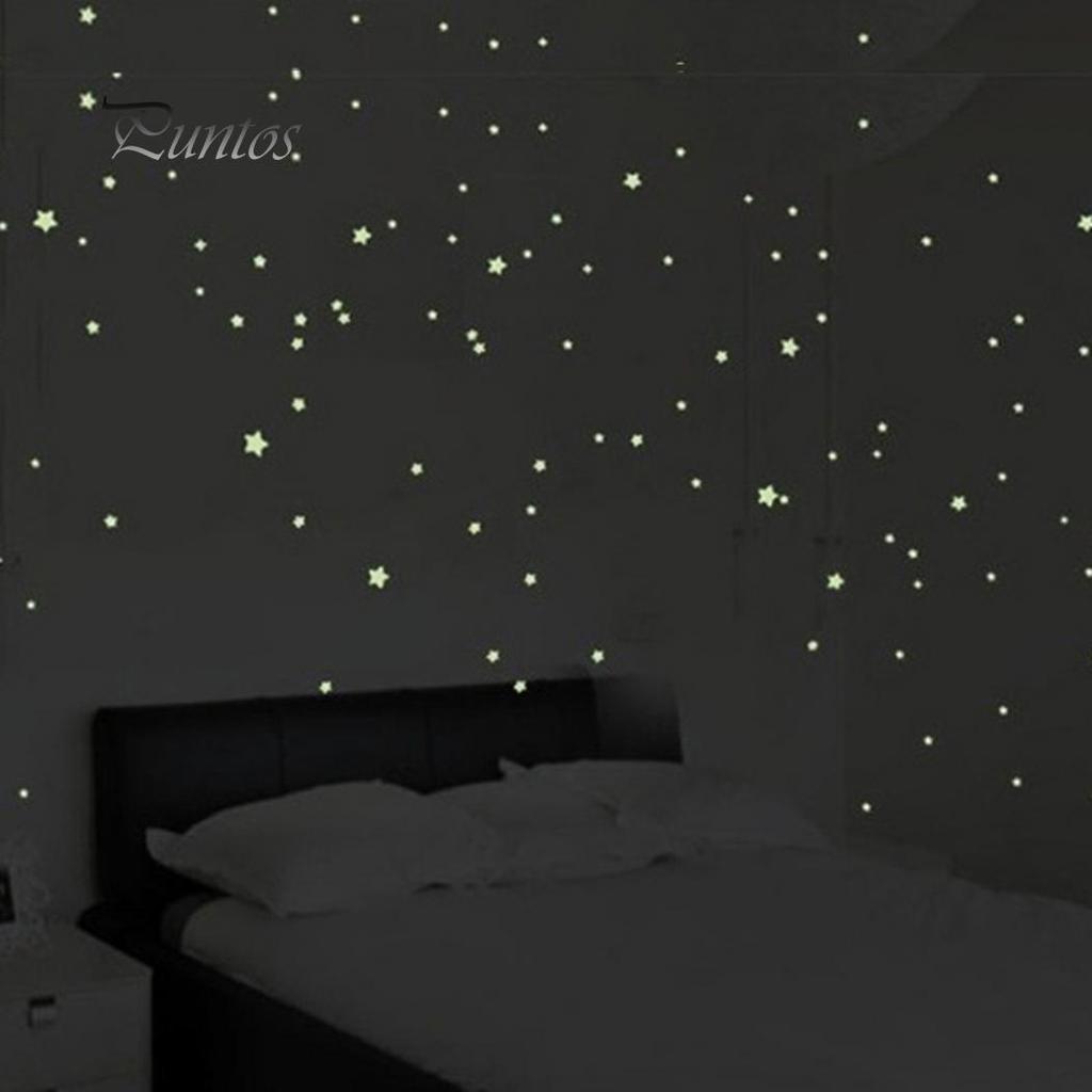 Домашний декор, 76 шт., светящиеся звезды, светящиеся в темноте, наклейки на потолок, наклейки для детской комнаты