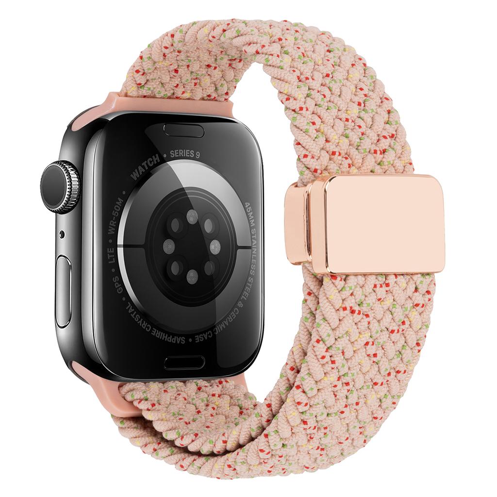 Ремешок для Apple Watch Series 10 Ultra 9 8 7 SE 6 5 4 3 2 1 46 мм 49 мм 45 мм 44 мм 42 мм, нейлоновый регулируемый ремешок с магнитной застежкой