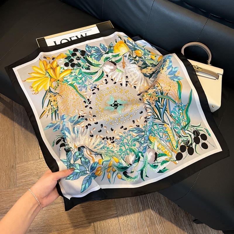 Mother's Day Silk Scarf Muse Festival Gift Simulation Silk Silk Scarf Premium Spring and Summer Square Scarf 71 Silk Decorative Small Scarf