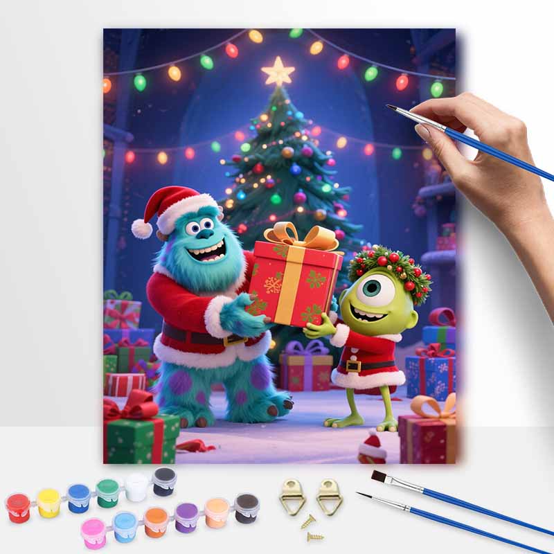 Disney Monsters Christmas gift oil painting digital painting art kit handmade diy gifts home decorations