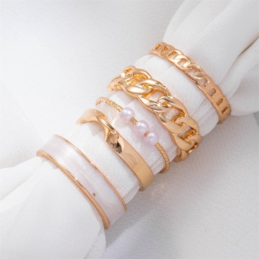 Retro Temperament Butterfly Love Ring 5-piece Ring Female Simple Fashion Ring Jewelry