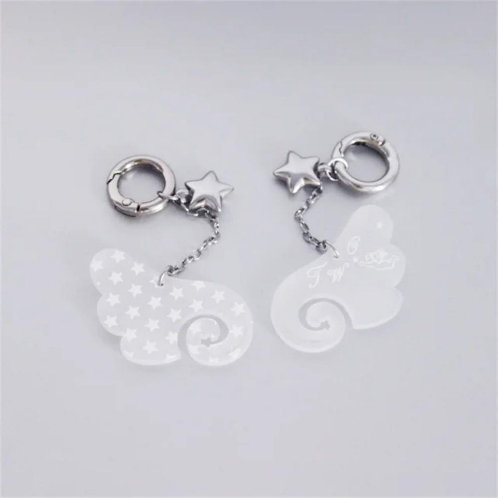 Korean Angel Wing Keychain Japanese Magical Girl Star Keychain Bag Charms Women Backpack Decoration Car Keyring