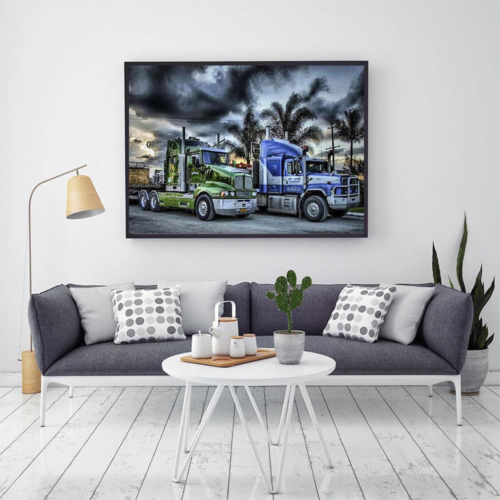 Полный квадратный круглый алмазный рисунок мозаика грузовик домашний декор вышивка крестом набор автомобиль пейзаж настенное искусство