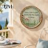 Vintage Metal Sign Round Garden Sign, Retro Distressed Iron Wall Decor, Weather Resistant Aesthetic Craft Art Plaque for Outdoor Courtyard Patio Fence
