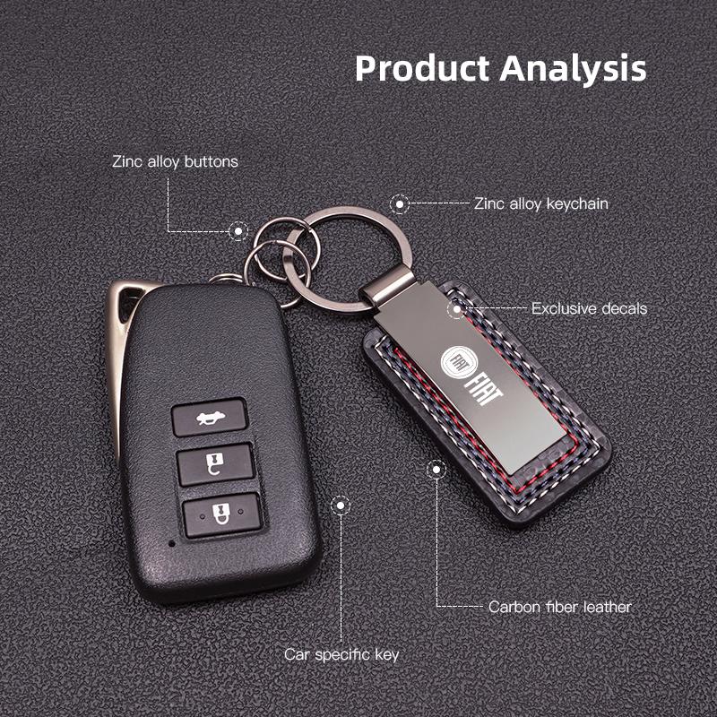 Fiat Car Pendant Auto Smart Key Chains  Logo Keychain For Abarth 500 Tipo FR Panda Argo Freemont Viaggio Bravo Punto Doblo