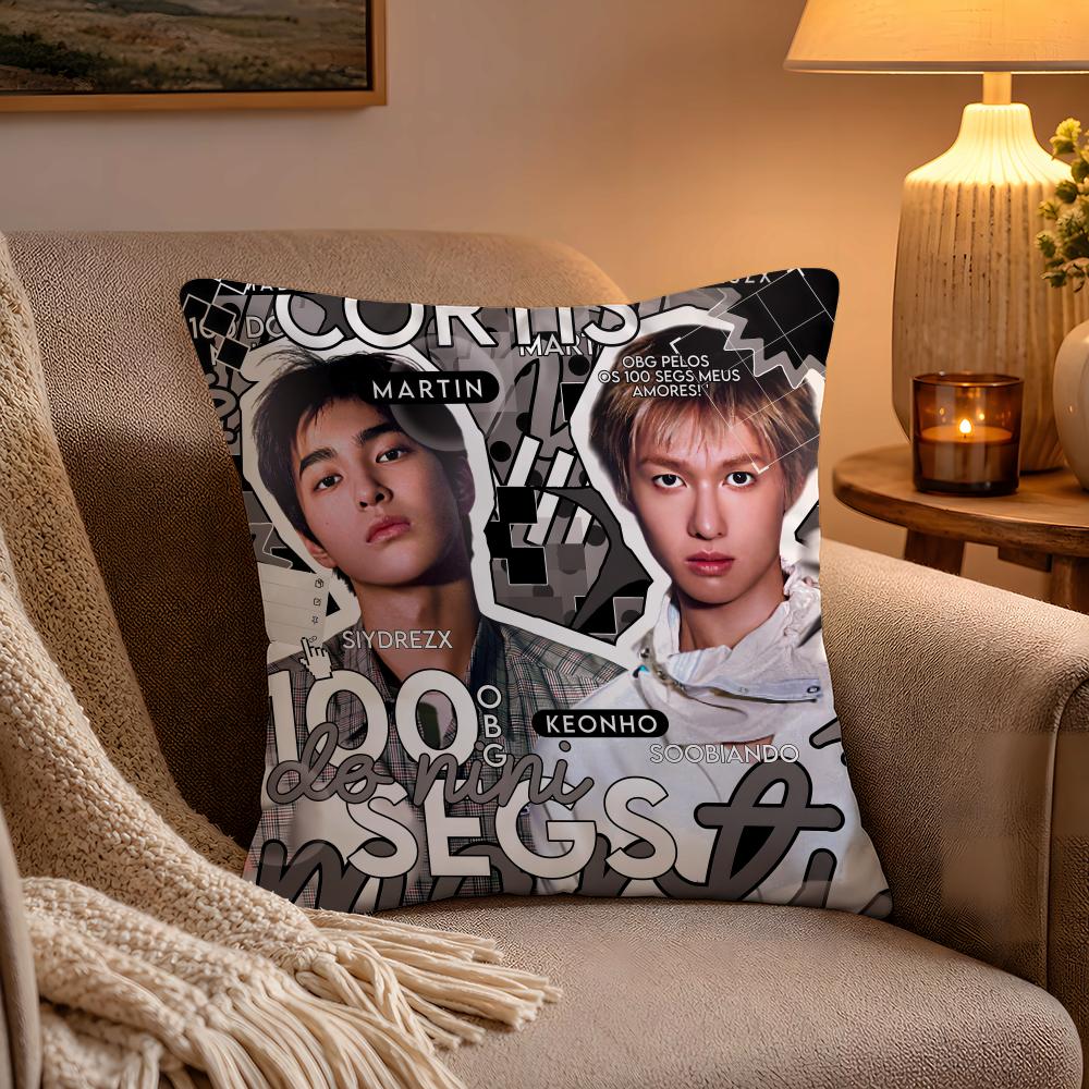 CCortis Cushion Cover Soft Plush Cushion Cover Double Print And Invisible Zipper For Sofa Home Car Use