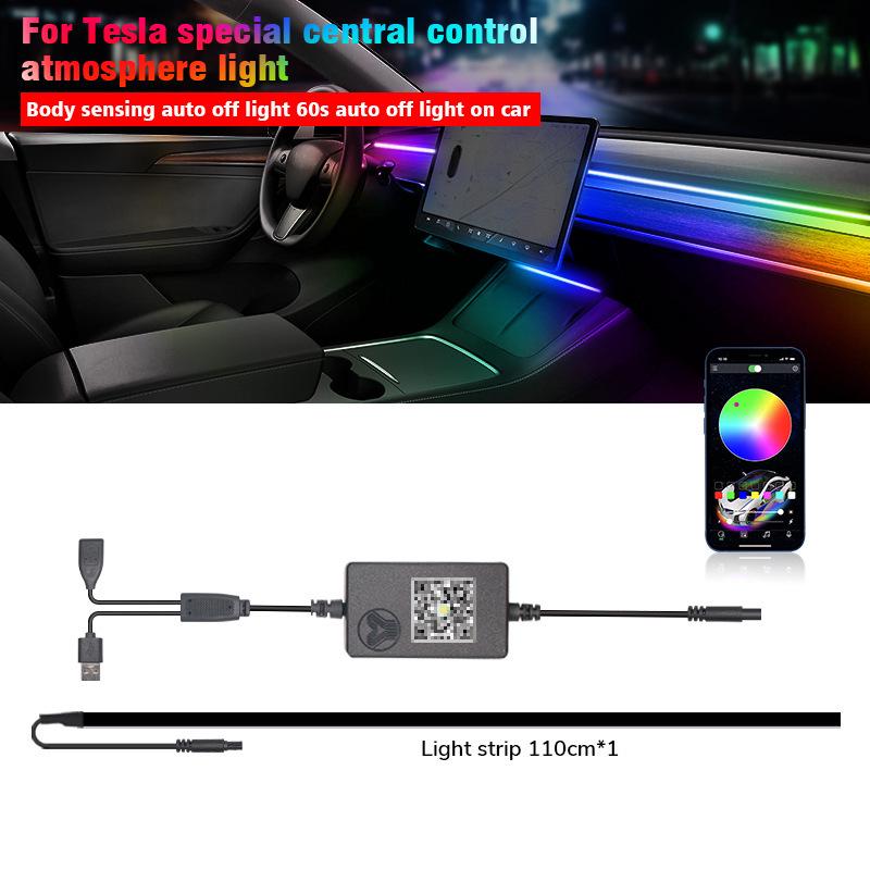 RGB-подсветка для вентиляционных отверстий Tesla Model Y/3, для экрана дисплея и центральной консоли