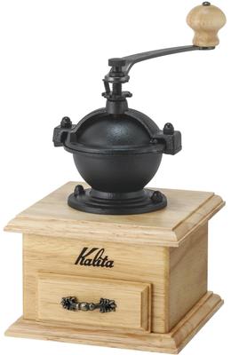 Кофемолка Kalita, деревянная, алюминиевая, классическая мельница NA, естественная, с регулируемой грубостью помола, ручная мельница для кофе, ручная кофемолка для начинающих, маленькая