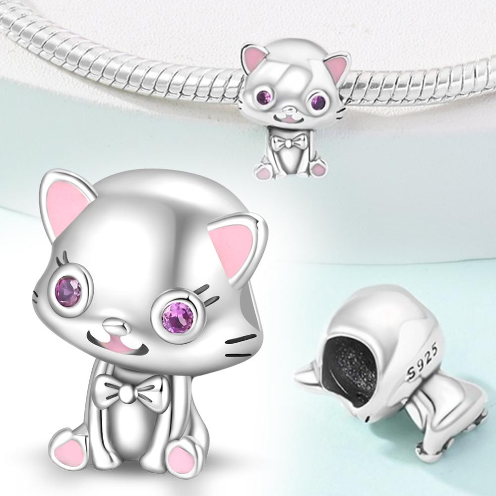 Copper Pink Elephant Animal Charm Beads Fit Charm Copper Original Bracelet For Women Jewelry Making