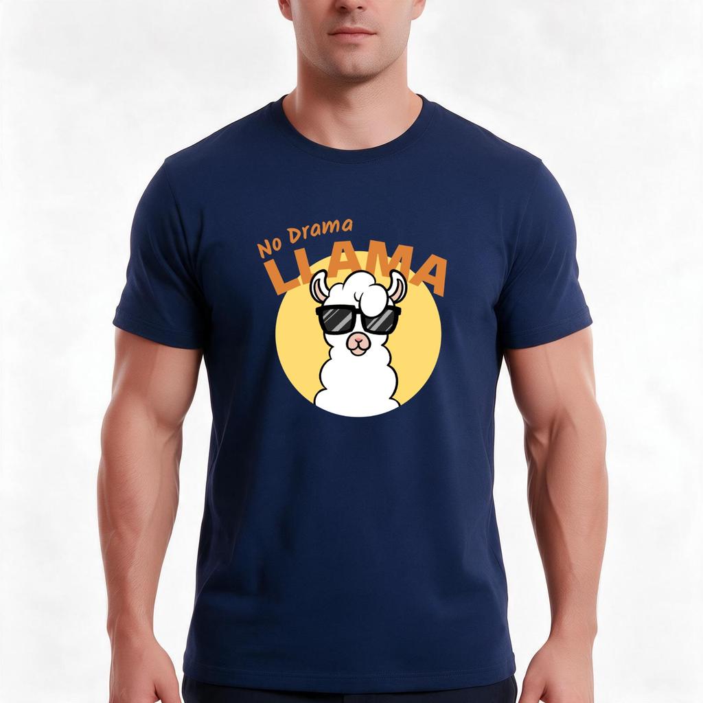 No Drama Llama TShirt Summer Casual Cotton Tee Oversized Streetwear Tops Vintage Graphic Print Loose Fit Short Sleeve
