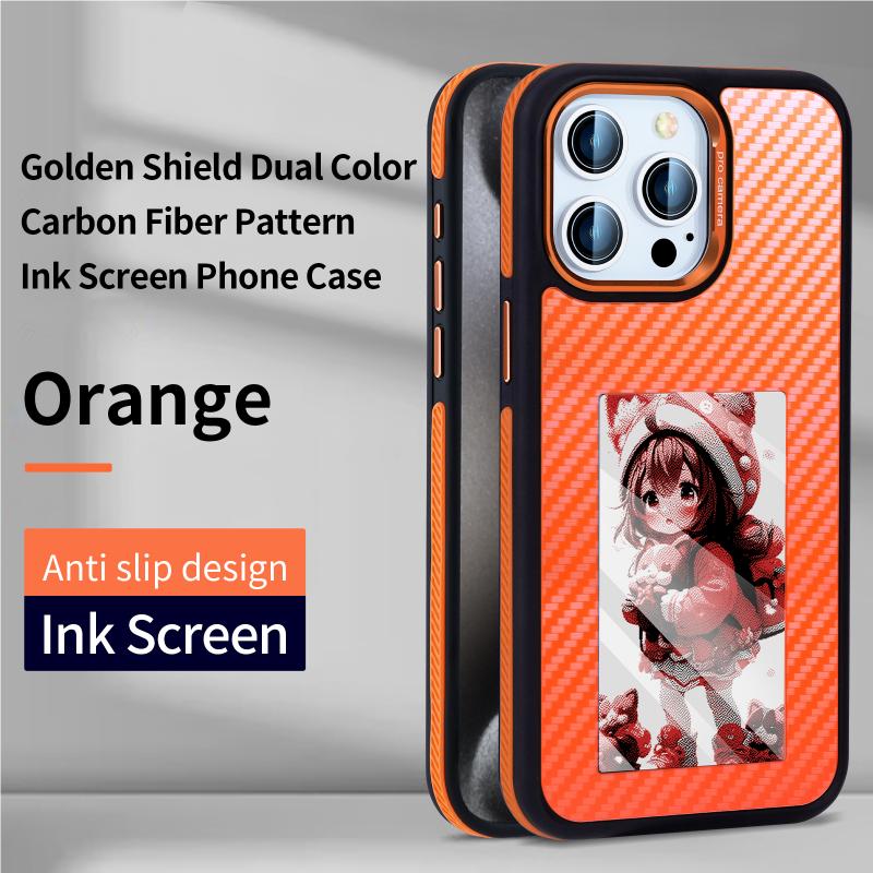 Чехол Gold Shield из двухцветного углеродного волокна для iPhone16 pro/iPhone16 pro max, полностью обернутый, полностью закрытый, устойчивый к падениям и царапинам