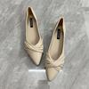 Version Pointed Single Shoes Women's Summer New Spring and Summer Temperament Flat Bottom Nude Shoes Light Mouth Soft Sole