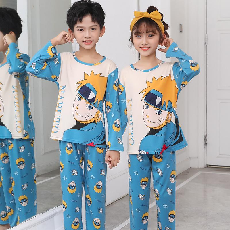 Children Cotton Pajama Set Girls Long Sleeve Sleepwear Home Clothes Cute Print